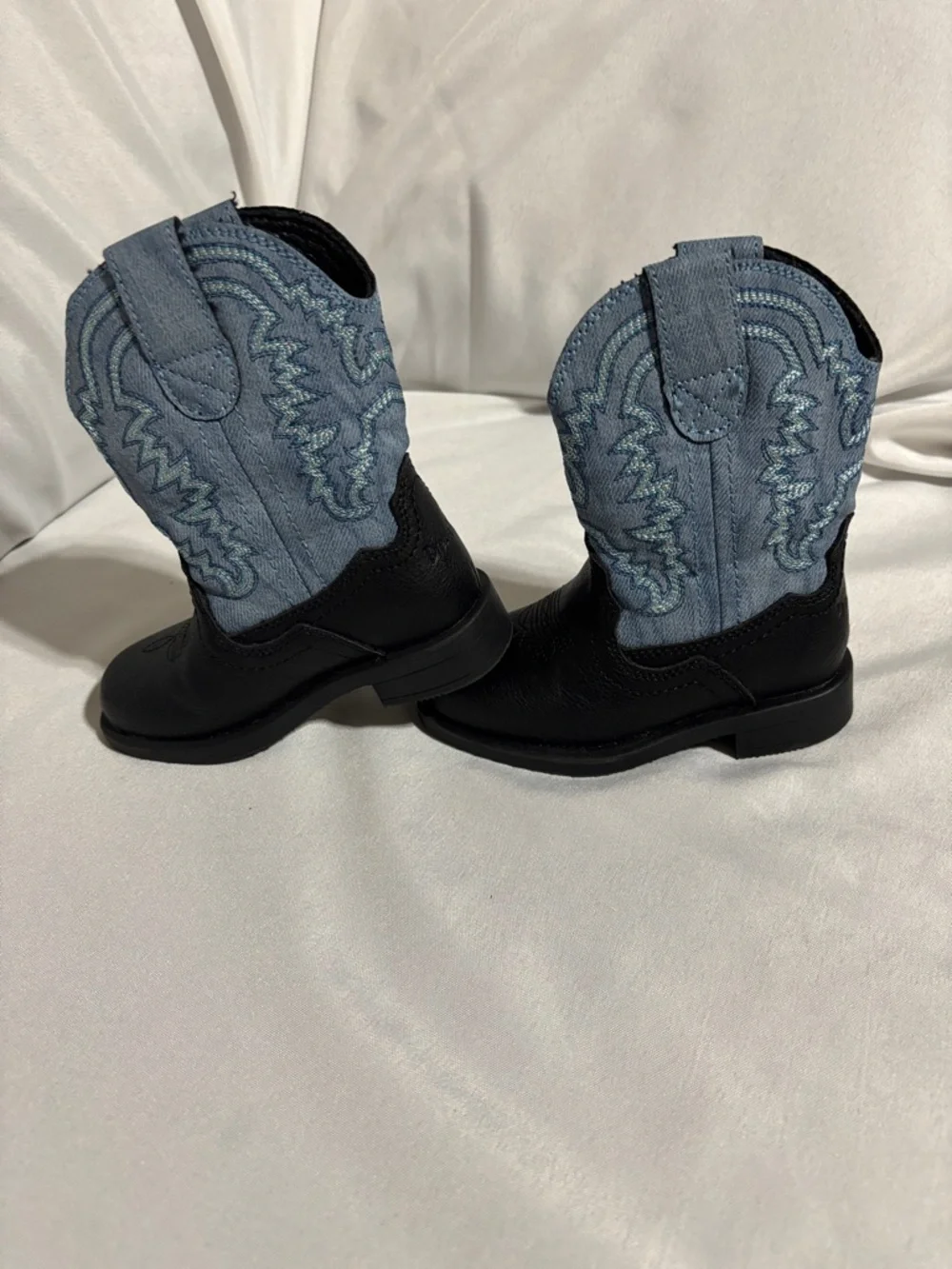 Dream Pairs Black and Light Blue Kids Western Boots